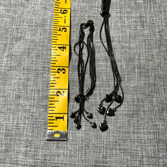 925 Sterling Silver Five Strand Laurette Hearts Italy Necklace & Bracelet - Picture 2 of 4